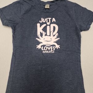 Navy Axolotl Kids T-Shirt
